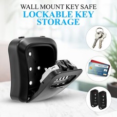 Key Lock Box for Outside-Combination Lockbox for House Key-Portable/Wall Mounted