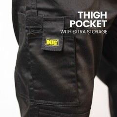 MIG Mens Multi Pocket Work Trousers & Knee Pad Pockets Size 30 – 42 CARGO COMBAT