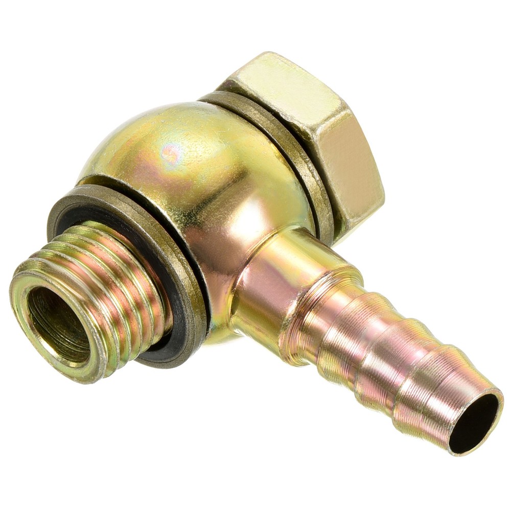 10mm Barbed M14 x 1.5 Male Thread Hose Pipe Fitting Elbow Connector Carbon Steel