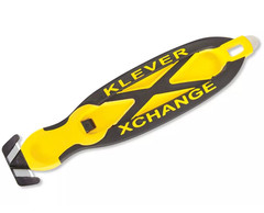 6 Deluxe Klever X-Change Dual-Sided Opening Safety Box Cutter Blade Yellow extra