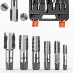6-Piece NPT Pipe Tap Set for Precision Threading in Plumbing and Automotive Use