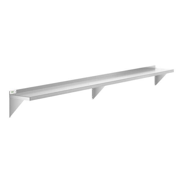 12″W x 120″L Stainless Steel Heavy Duty Kitchen Overshelf Solid Wall Mount Shelf