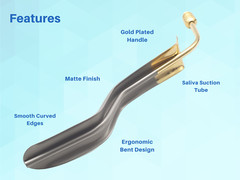 Minnesota Cheek Retractor with Suction Gold Plated Surgical Dental ARTMAN