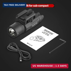 Solofish 1500lm Slidable Pistol Light and Green Beam Combo with Strobe/Momentary