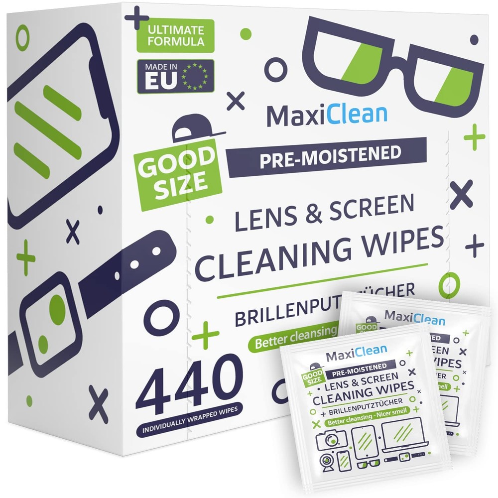 MAXI CLEAN 440 Pack Lens Wipes for Eyeglasses 440 Count (Pack of 1)