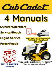 CUB CADET SLT1554 LAWNMOWER TRACTOR MANUAL OWNER SERVICE ENGINE REPAIR PDF USB