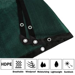 90% Green Colored Shade Cloth 8 ft X 12 ft, Heavy Duty Durable Mesh Tarp | Ga…