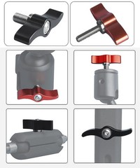 1/4 Clamping Thumb Screw Tee Wing Knob Head Hand Grip Bolts Aluminum M4 M5 M6 M8