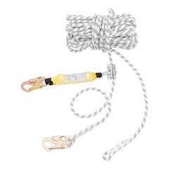Anti-ratcheting Lifeline Lanyard Fall Arrester Protection+hook Rope Equip 100ft