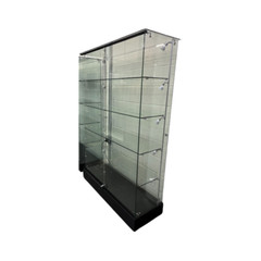72-Inch Tempered Glass Tower Display – Frameless Showcase with LED Lighting