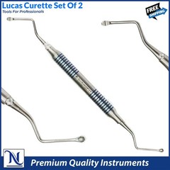 Lucas Curette Dental/Surgical Bone Curettes Serrated Set of 2-PCS
