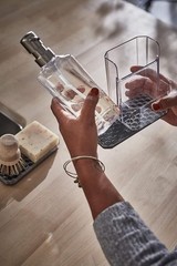Spectrum Soap Dispenser with Sponge and Brush Holder for Kitchen Sink, Hexa Sink