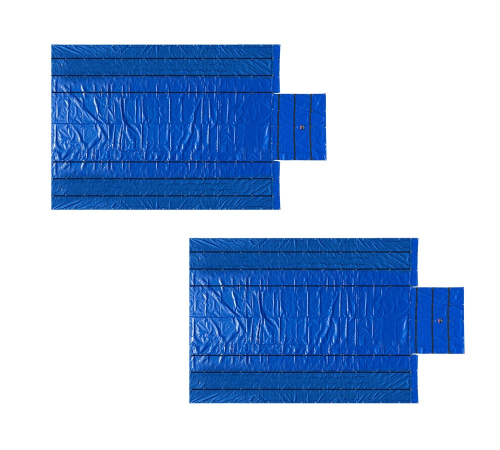 2 Pack Superlight 14oz Flatbed Trailer Lumber Steel Tarp 20×27 (6′ Drop) – Blue