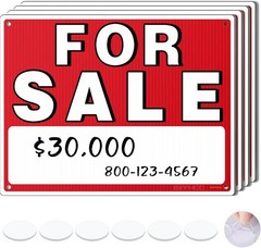 Weather-Resistant 14″x10″ Reusable Car For Sale Sign – 4 Pack with Adhesive Pads