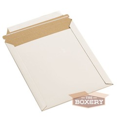 100 – 9.75×12.25” Rigid Flat Photo Mailers – Self-Seal – White from The Boxery