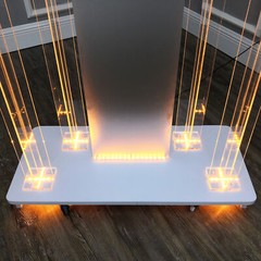 Lighted Clear Acrylic Led Podium Pulpit Wood Lectern Churches Synagogue Temple