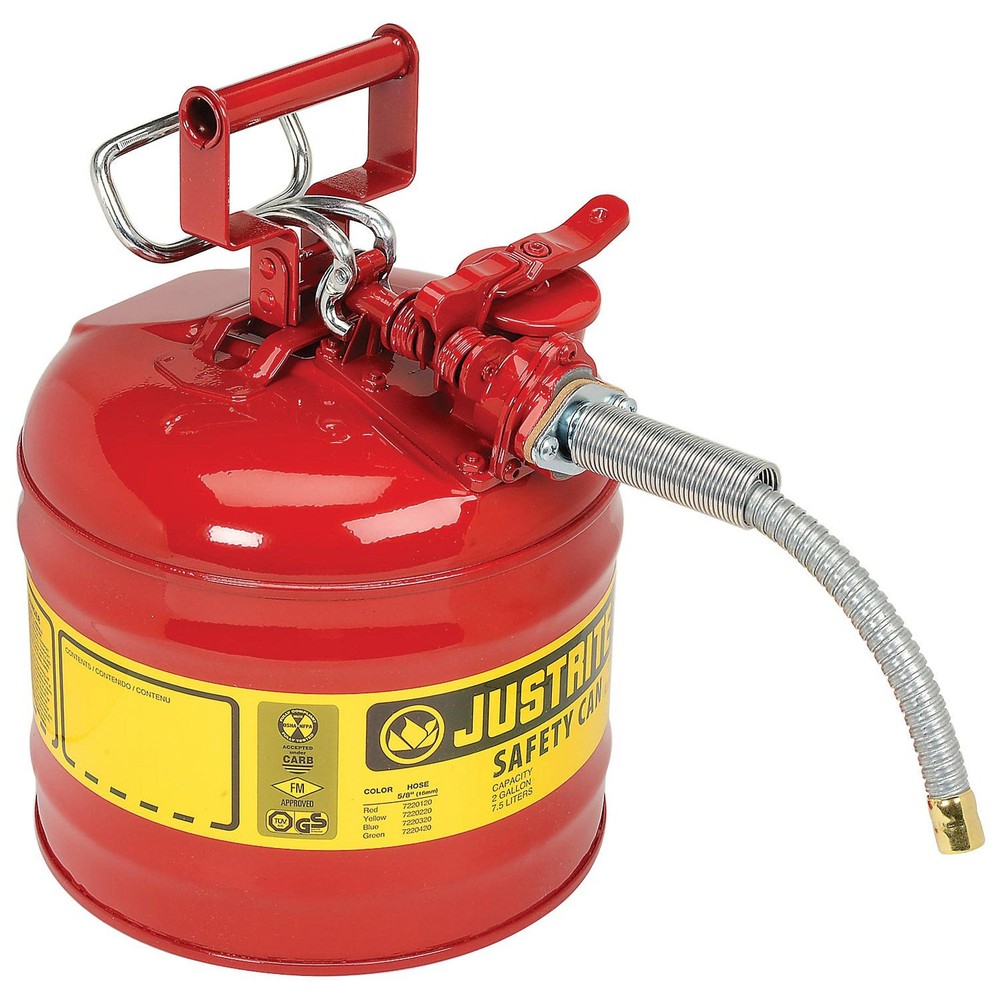 Justrite 7220120 Type II Safety Can 2-Gallon with 5/8″ Flexible Spout Red