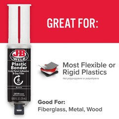 JB Weld Plastic Weld Quick Setting Epoxy Syringe Bonder Repair Glue Black