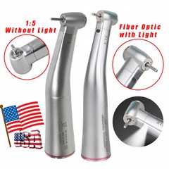 Dental LED Fiber Optic NO-LED 1:5 Contra Angle High Speed Handpiece Turbine FDA