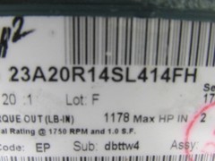 Dodge 23A20R14SL414FH 20:1 Ratio 1750RPM 2Hp In 87.5RPM 5″ Shaft RH Out Gear Box