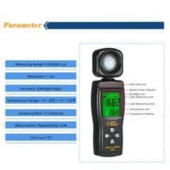SMART SENSOR Mini Digital Lux Meter LCD Display Handheld 0-200000 Light Meter