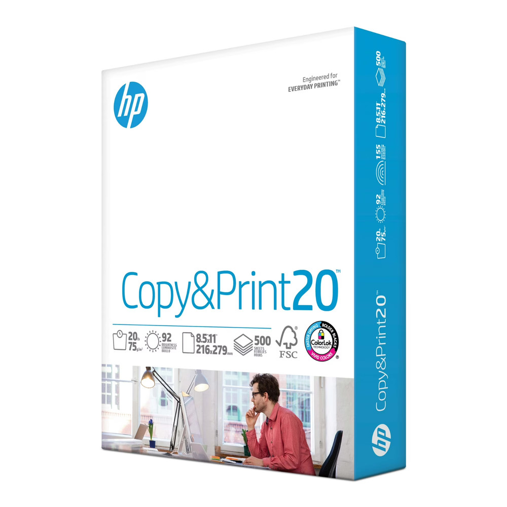 HP Printer Paper | 8.5 x 11 Paper | Copy &Print 20 lb | 1 Ream Case – 500 Sheets