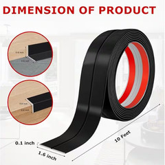 1.6 In. W X 10 Ft. L X 0.04In. D Self-Adhesive PVC Flexible Corner Trim Inside/O