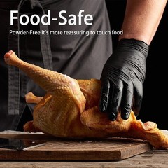 Black Vinyl Gloves Disposable Powder-Free Latex-Free Food Safe 100 Count