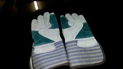 Cowhide Leather Work Gloves,Reinforced Palm and Finger,Size L,High Quality,6Pair