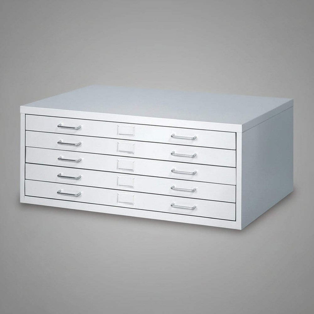 SAFCO Facil Steel Flat File 60lb Drawer Cap 40″x26″x16.5″ Light Grey SAF4969LG