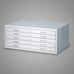 SAFCO Facil Steel Flat File 60lb Drawer Cap 40″x26″x16.5″ Light Grey SAF4969LG