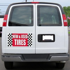 Car Magnet Set of 2 New & Used Tires Advertising Printing B Industrial Sign