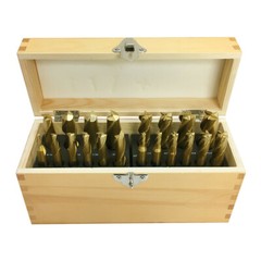 End Mill Set 20 pcs 4 & 2 Flute 3/8” – 3/4” HSS Tin Coated