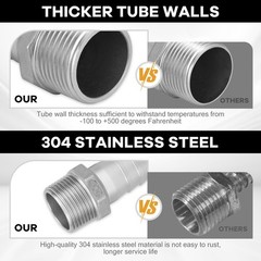 Stainless Steel Hose Barb Fitting,5/8″ Hose Barb to 1″ Male NPT, for Water Fu.