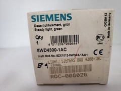 SIEMENS 8WD4300-1AC STACK LIGHT GREEN SIGNAL 230V AC 7 WATT W/O LIGHT NIB