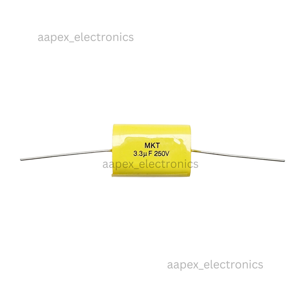 3.3 µF (3.3 uF) MKT Axial Film Capacitor 250V Speaker Crossover – 1/2/5/10 Pcs