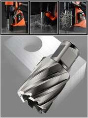 HSS Annular Cutter 1-1/4 In.x 2 In. with 3/4 In.Weldon Shank Metal Hole Cutter