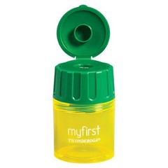 Ticonderoga My First Pencil Sharpener, 1 Hole, Large Barrel, Yellow/Green, Pa…
