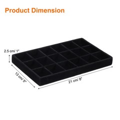 Velvet Jewelry Organizer Tray Wooden Jewelry Drawer Organizer Black