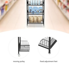 4 Tier Retail Snack Candy Display Rack Stand Basket Holder Display Organizer