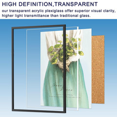 2 Pack 12X16 Inch Acrylic Sheet 1/8″ Thick, Cast Acrylic Sheet, Clear Plexiglass