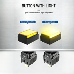 16mm1NO1NC/2NO2NC/3NO3NC Latching ON/OFF Rectangle Plastic Push Button SwitchCE