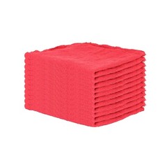 Pack of 10 Red Shop Towels – 12 x 14 Cleaning Rags for Homes Cars Auto Garage