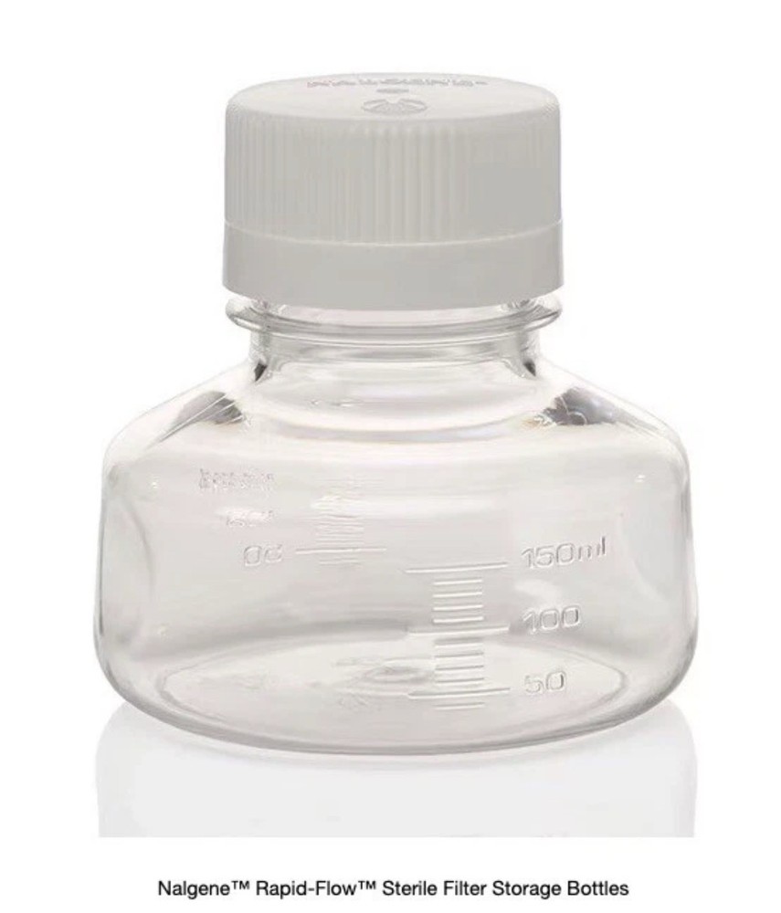 (23) THERMO NALGENE 150mL Rapid-Flow Receiver Storage Bottles 45mm Cap 455-0150