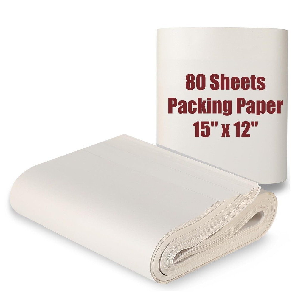 80 Sheets 15×12 Inch Packing Paper Sheets Newsprint Paper Packaging for Moving