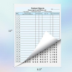 30Packs,Patient Sign in Sheets,HIPAA Compliant,Adhesive Peel-Off Patient Form