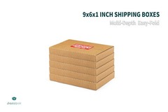 9x6x1 Inch Shipping Boxes for DVDs, CDs, Books Mailing, 50 Pack | Multi-Depth…