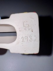 Vintage 1982 ceramic pride rainbow with clouds desk top business card holder