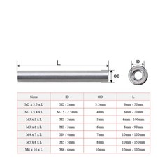 M2/2.5/3/4/5/6 Aluminum Round Threaded Sleeve Standoff Pillar Long Nut Connector