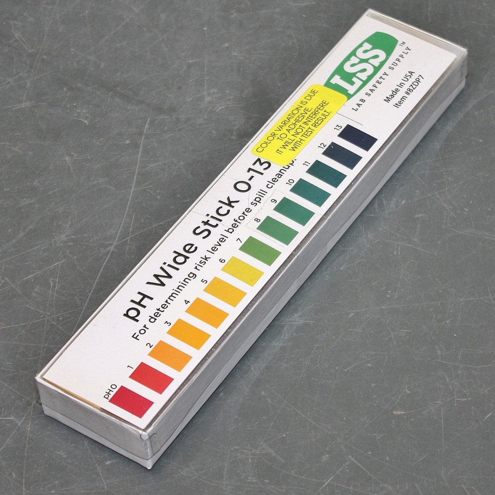 EXPIRED 12/2025 – (25) Lab Safety Supply pH Strip DS-7013, 0 to 13.9 pH, 9″ x 1″